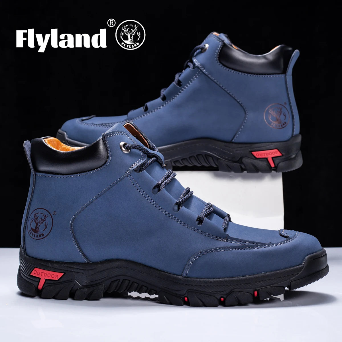 FLYLAND Men's Vintage Chukka Boots Top Layer Cowhide Leather Casual Work Office Shoes Fashion Classical Design