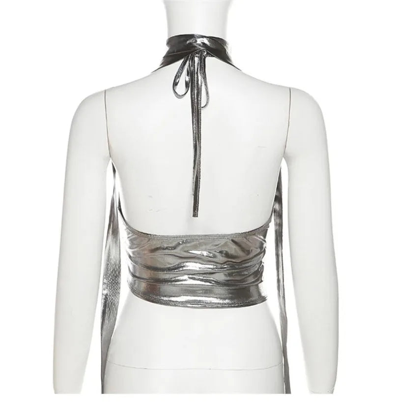 Sexy Backless Suspender Vest Women Punk Streetwear Hollow Design Party Top American Style Irregular Fashion