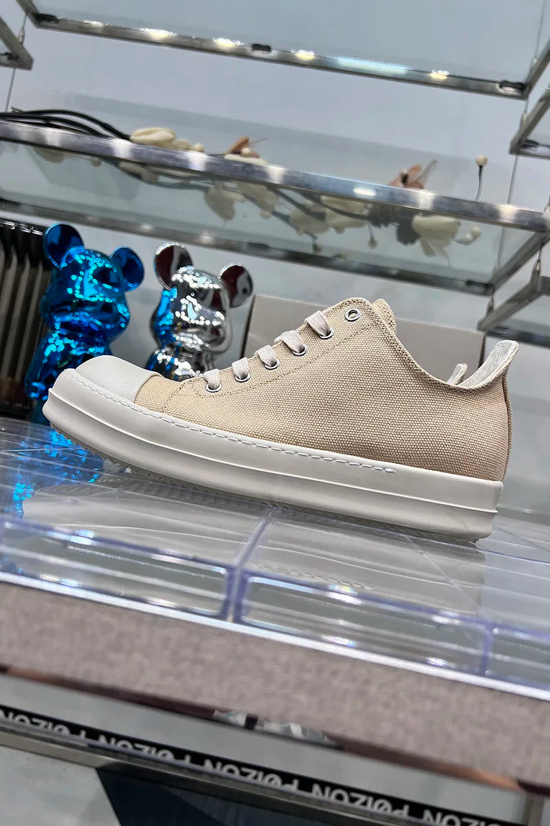 Ro Casual Shoes Women Low Top Quality Canvas Denim Summer Breathable Original Thick Sole Increases Height Men Luxury Sneakers