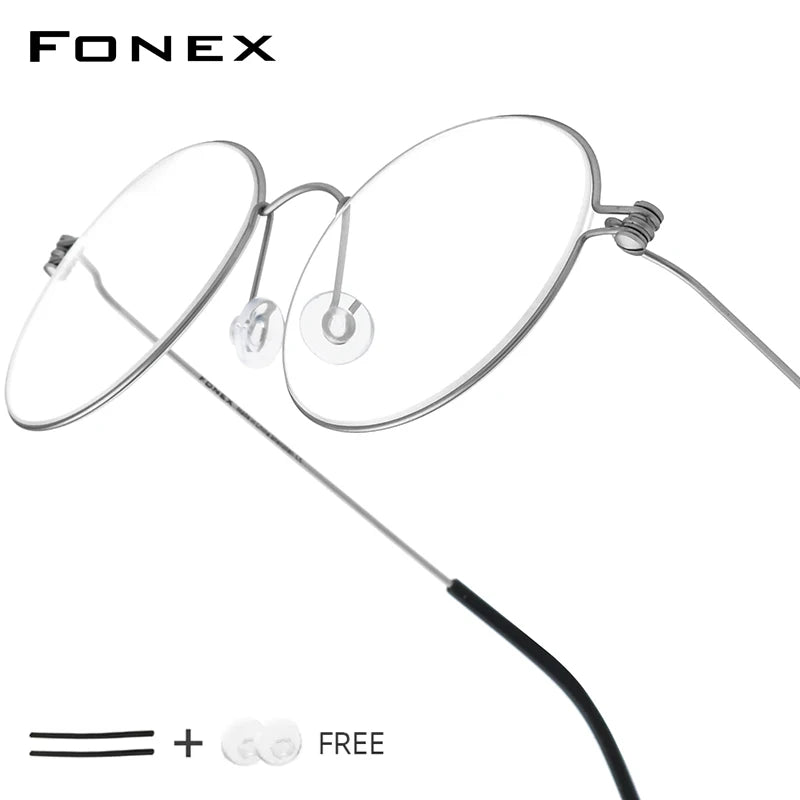 FONEX B Titanium Glasses Frame Women Brand Design Eyeglasses Men Korean Denmark Ultralight-Weight Morten Screwless Eyewear 7510 BAZAARHUBO