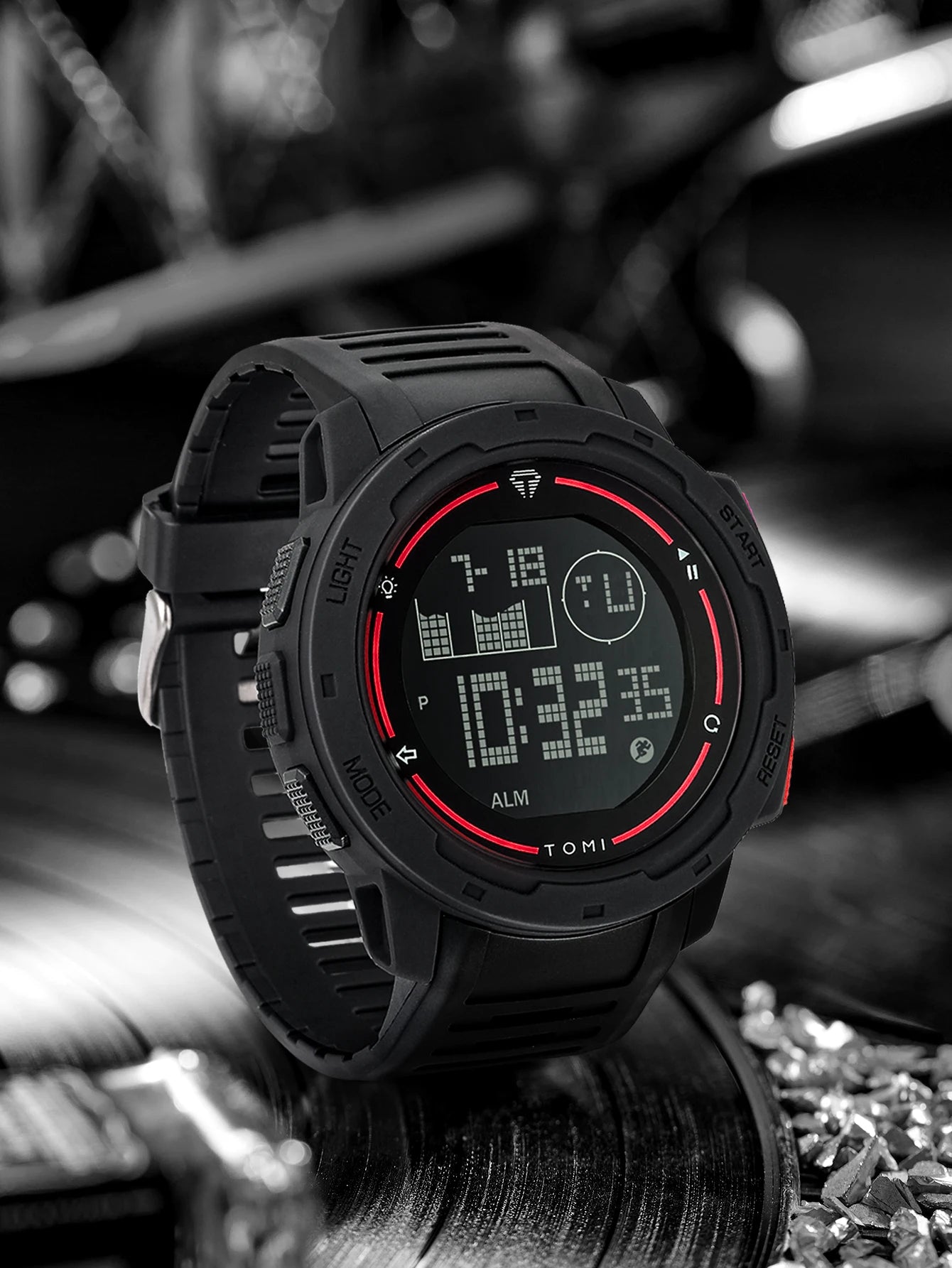 TOMI Sports Watch Digital Watch Multi functional Waterproof Stop Watch Student Sports Electronic Watch Children's Gift