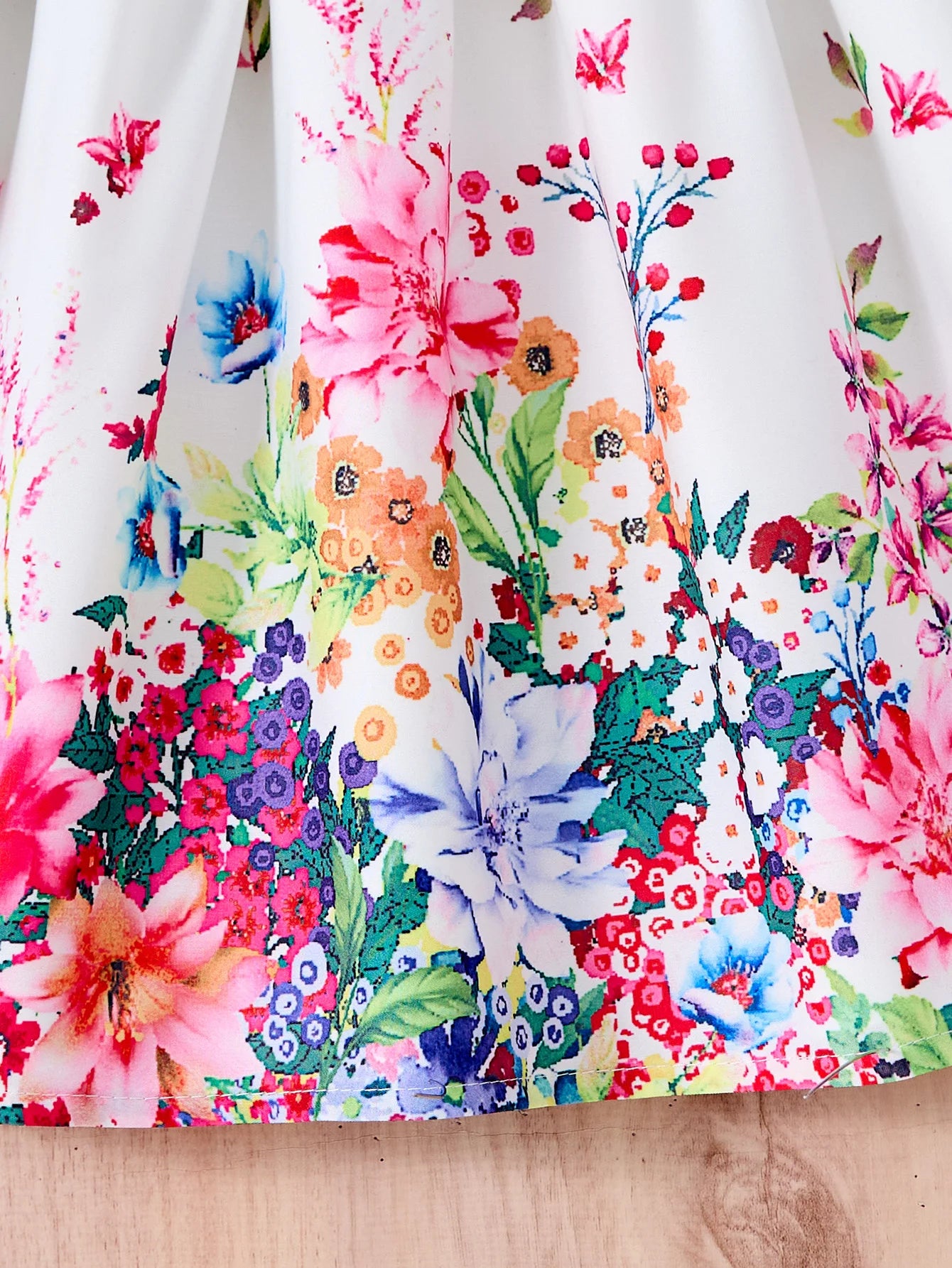 New Kids Girl Dress Summer Floral with Bow Fashion White Vestidos Short Sleeve Children Clothing Outfits Casual Daily Dresses