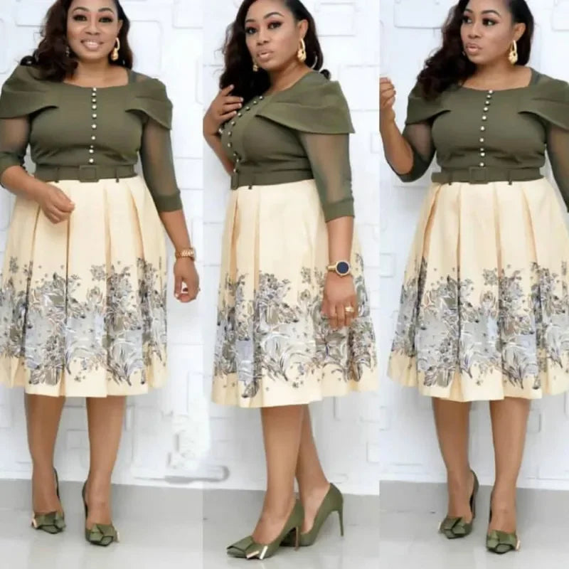 Customized New Fashion Print African Dresses for Women Dashiki Autumn Style Ankara Clothes Africa Dress Ladies Robe Africaine Fe