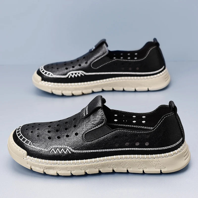 Men's Loafers High-quality Handmade Soles Breathable Lightweight Park Walking Shoes Commuting Men's Driving Leather Shoes