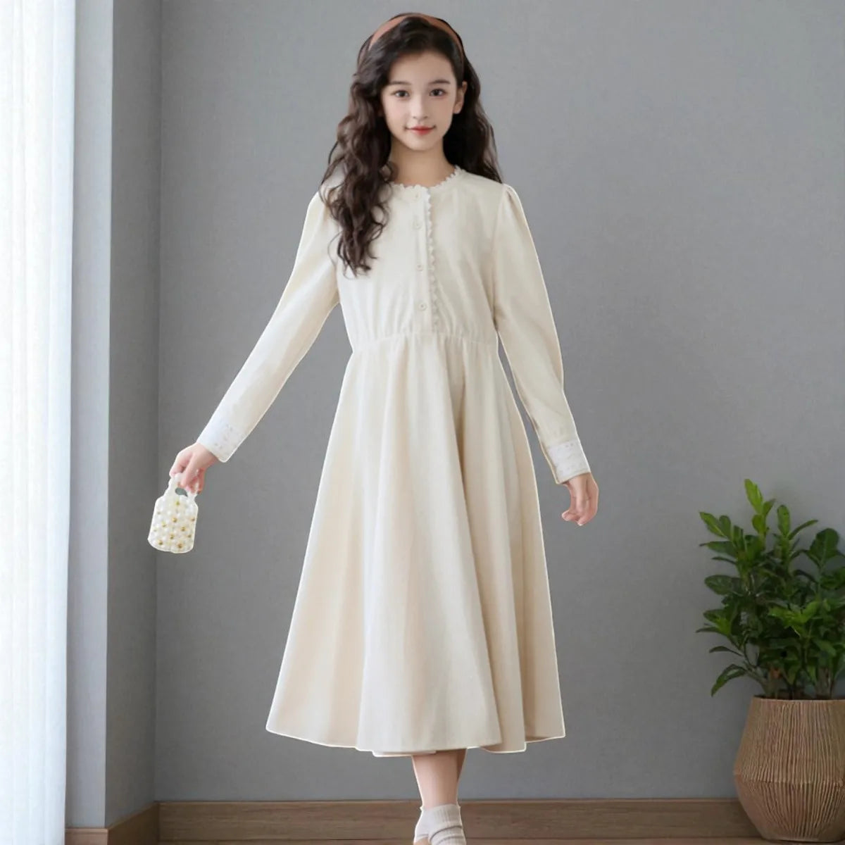 Back to School Uniform Kids Black Dresses for Girls Clothes Long Sleeve Casual Dresses Outfits Teenagers Children Baby Costumes