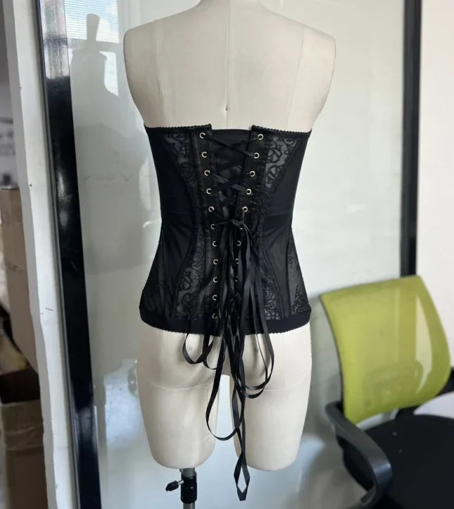 Sexy Hollow Out Fishbone Top Strapless Slim Fit Corset Vest Lace V Neck  Body Shaping Camisole Tops 2026 New Women Shaper Tanks