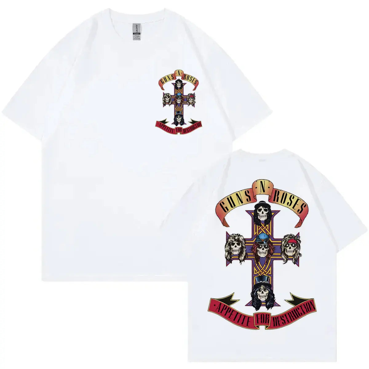 Guns N Roses Appetite for Destruction Album Graphic T Shirts Rock Hip Hop Short Sleeve T-shirt Men Women Casual Loose T-shirts