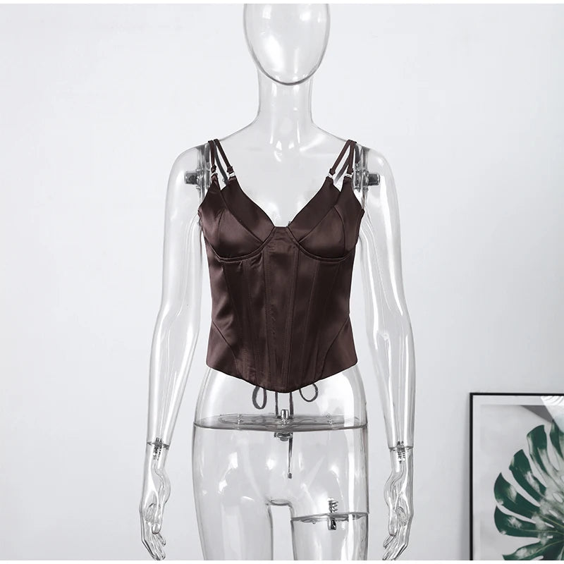 Elegant Lace Patchwork Sling Top Women Sleeveless Backless Patchwork Crop Tops Female 2026 Fashion Summer Spring Vest Lady