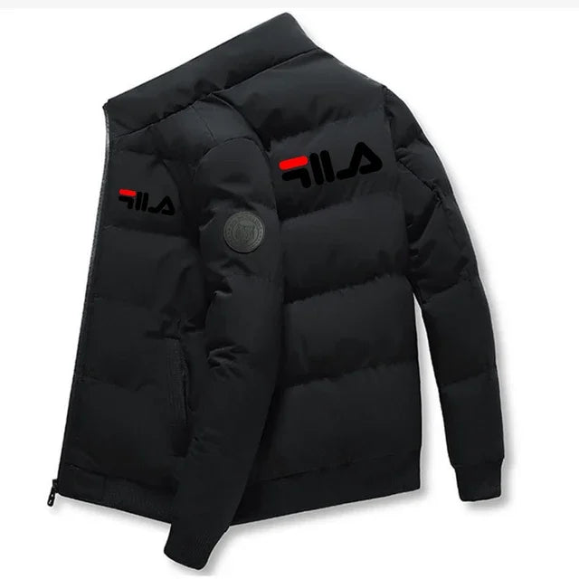 New men's short cotton-padded jacket for autumn and winter 2025, outdoor fashionable stand-up collar jogging men's clothing