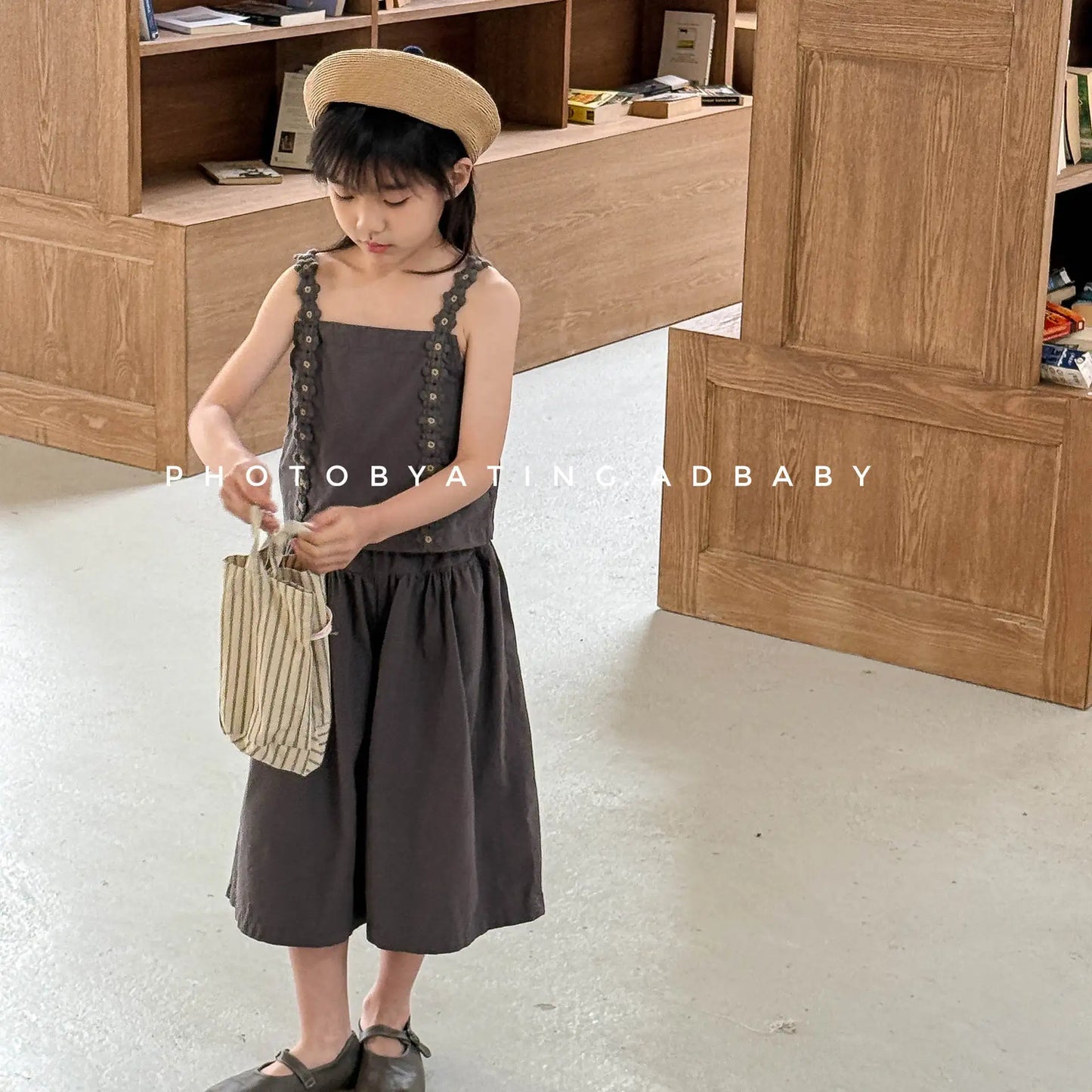 2025 Summer New Girls Sleeveless Clothes Set Kids Girls Flower Sling Vest + Pants 2pcs Suit Children Clothing Baby Outfits