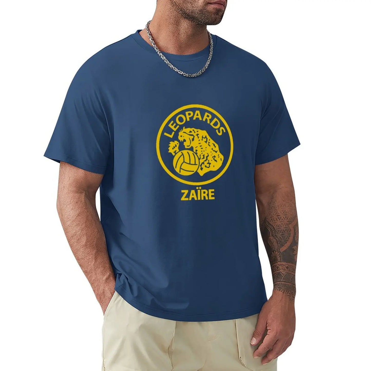 Zaire Leopards 1974 Retro Football T-Shirt tops blanks boys whites t shirts for men cotton