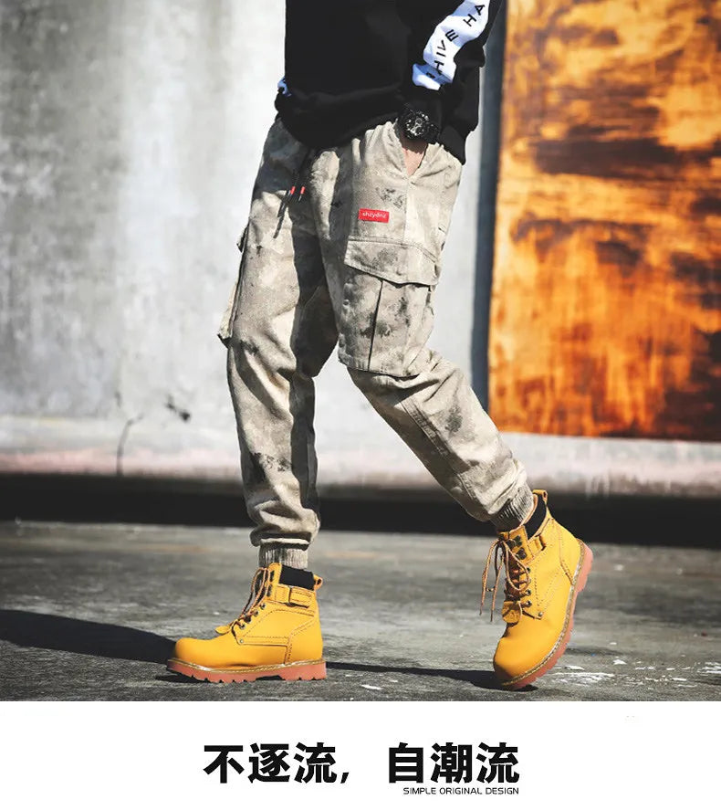 Workwear Camouflage Pants for Men - High-end Spring/autumn New Style Pants, Loose Fit, Casual, Rolled Cuffs, Durable