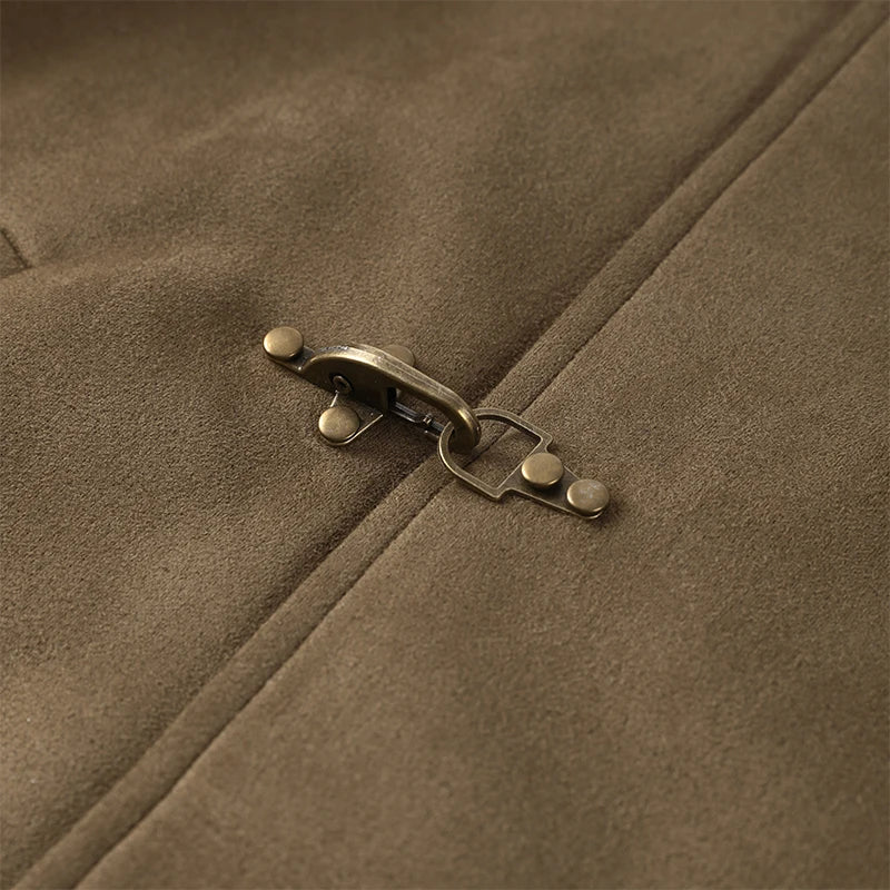 Elegant Metal Button Gender's Coat Fashion Slim Lapel Asymmetry Full Sleeves Couple Short Coat 2026 Spring Chic Streetwear