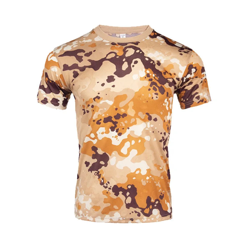Men Casual Tactical T Shirts Short Sleeve Camouflage T-Shirt Quick Dry Outdoor Gym Top Tees Cargo T Shirt Male Clothing