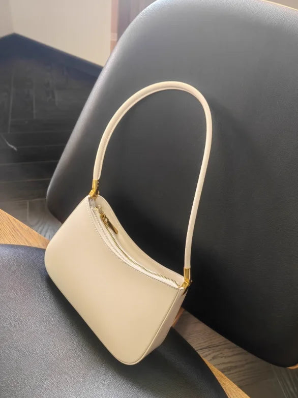 Zency French High-End Leather Underarm Bag Red Shoulder Handbag for Women Luxury Designer Sac for Lovers Wife Girlfriend