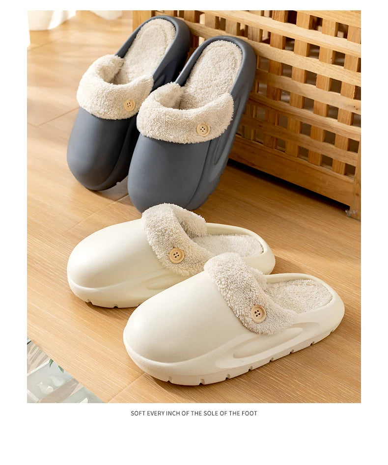 Winter Waterproof Warm Plush Slippers for Young People,Women,Men