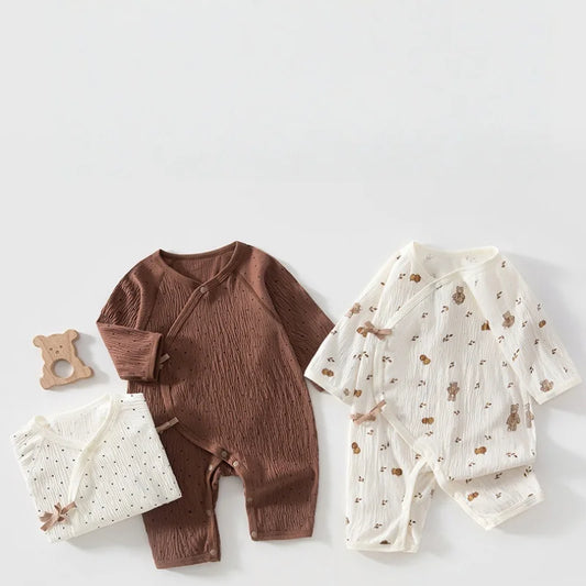 2026 Summer 0-6M Newborn Baby Romper Long Sleeve Jumpsuit Printing Toddler Clothing Daily Thin Infant Sleepwear 