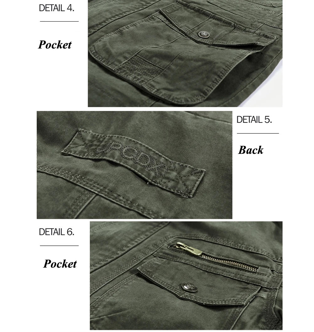 Autumn Men's Military Jacket Casual Man Stand Collar Cotton Business Coats Men Multi-pocket Windbreaker Jackets Clothing 7XL