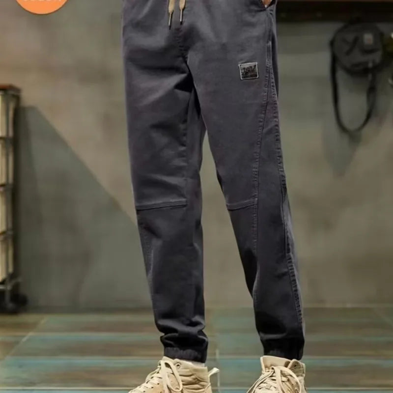 Men's Workwear Trousers Summer Sports Trendy Nine-Piece Cuffed Large Size Long Pants High Street Spring Autumn Casual Men's P...