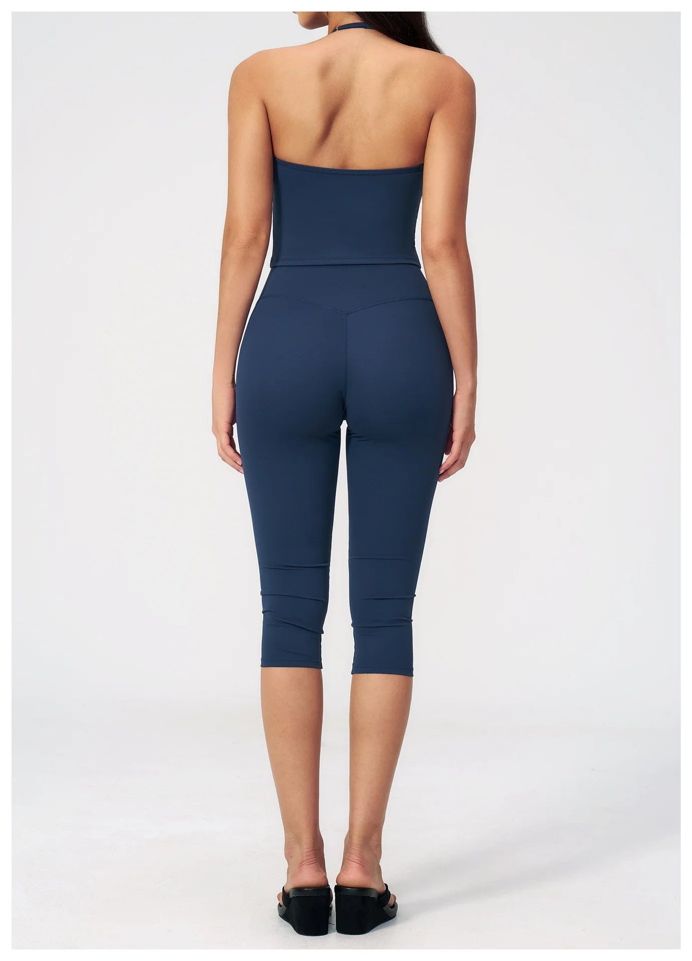 Sports Set Two Pieces Yoga Set Women's Sports Set Quick Drying Short Sleeve Fitness Set Gym Running Slim Capri Pants Sportswear