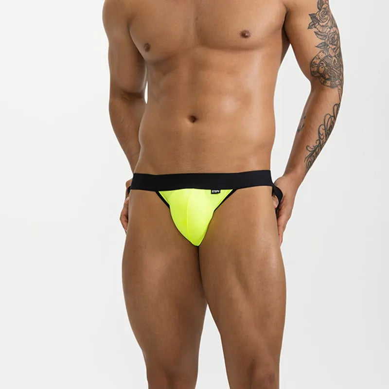 Sexy Man Underwear G-String Ice Silk Gay Men's Underpants Jockstrap Bikini Slip Mens Tanga String Thong Back Open T-Back Panties