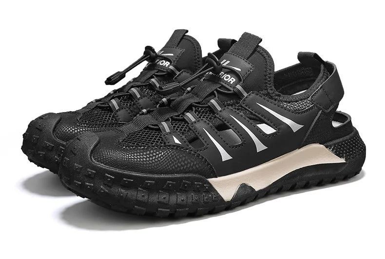 Men's Casual Sandals Summer Mesh Breathable Hollow Sneaker Men Outdoor Anti-slip Creek Shoes for Men Waterproof Roman Sandals
