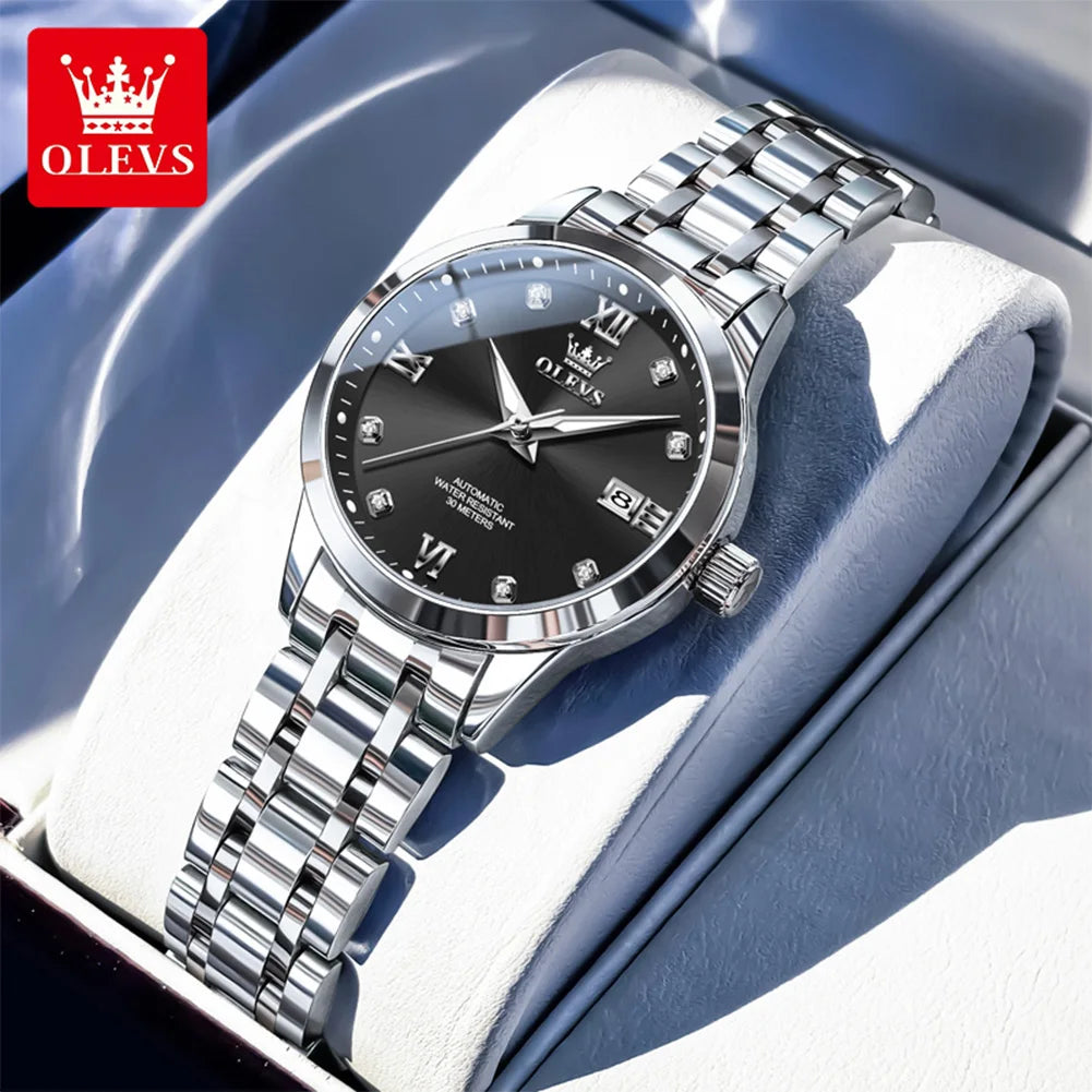 OLEVS 9946 Automatic Woman Watch Fashion Simplicity Ladies Watches Auto Date Waterproof Luminous Women's Mechanical Wristwatches