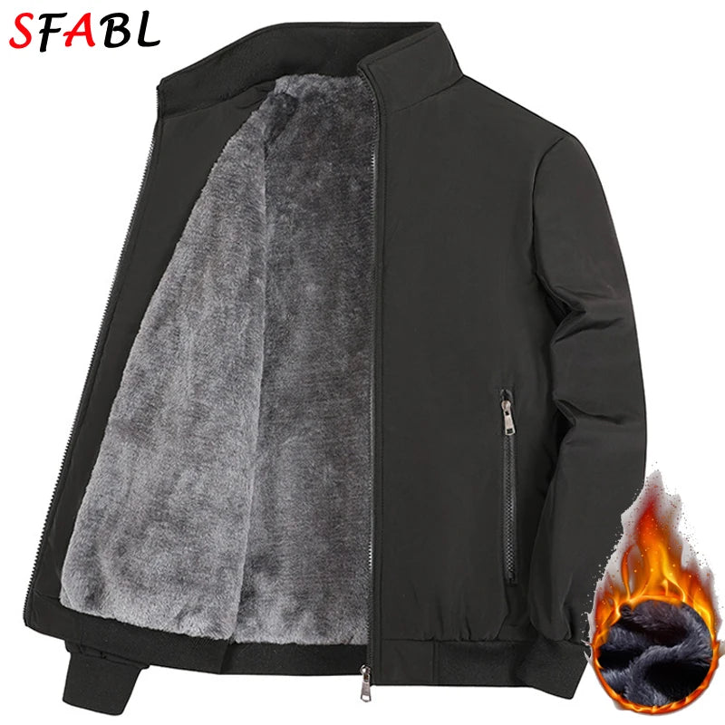 Luxury Thicken Padded Blazers for Men Social Jackets Men's Winter Jacket Windbreak Fleece Lining Business Office Dress Coat XXXL