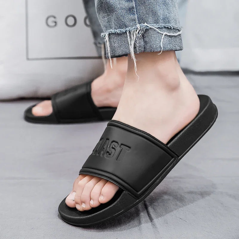Summer Men Slippers Indoor Home Slides Bathroom Shoes Outdoor Garden Shoes Massage Clogs Male Beach Slippers Flip-Flops Mules 48