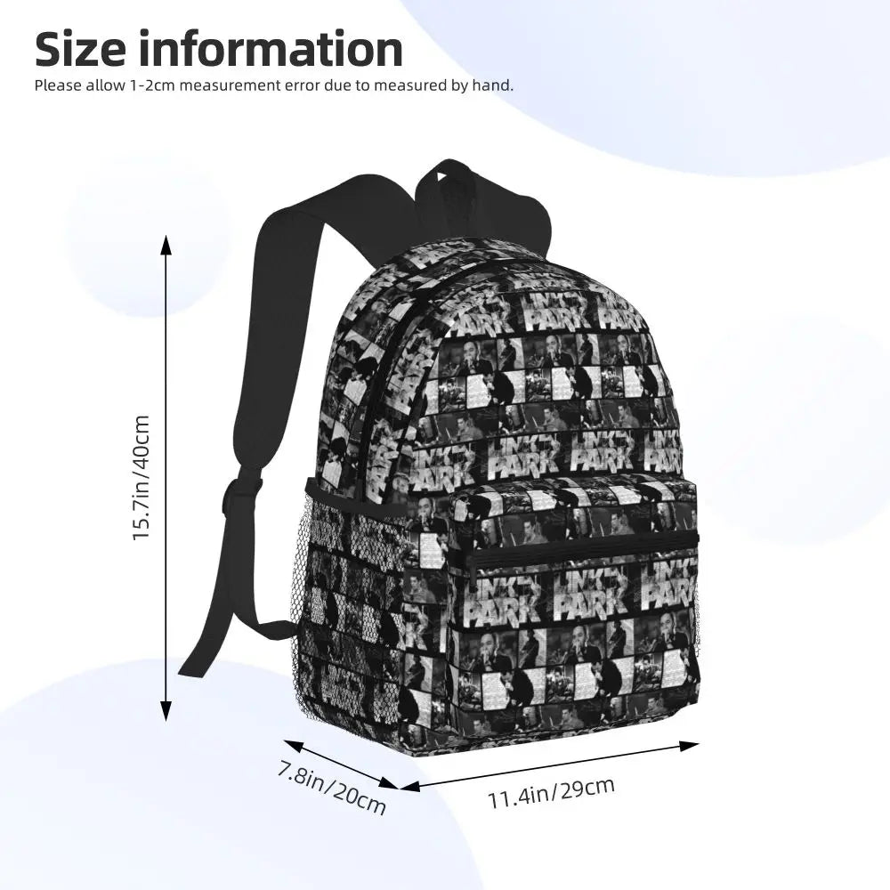 L-Linkin-S P-Park-S Band Student Backpack School Bag Hiking Travel Daypack for Boys Girls Fashion Bookbag Shoulder Bags