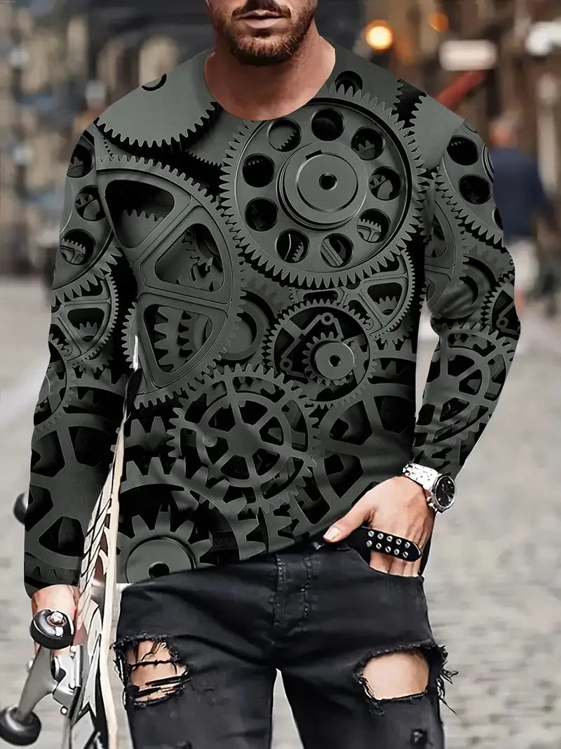 Realistic Suit Tuxedo 3D Print T Shirts Men Long Sleeve Casual Fashion T-shirt Sweatshirt Breathable Streetwear Cosplay Tshirt