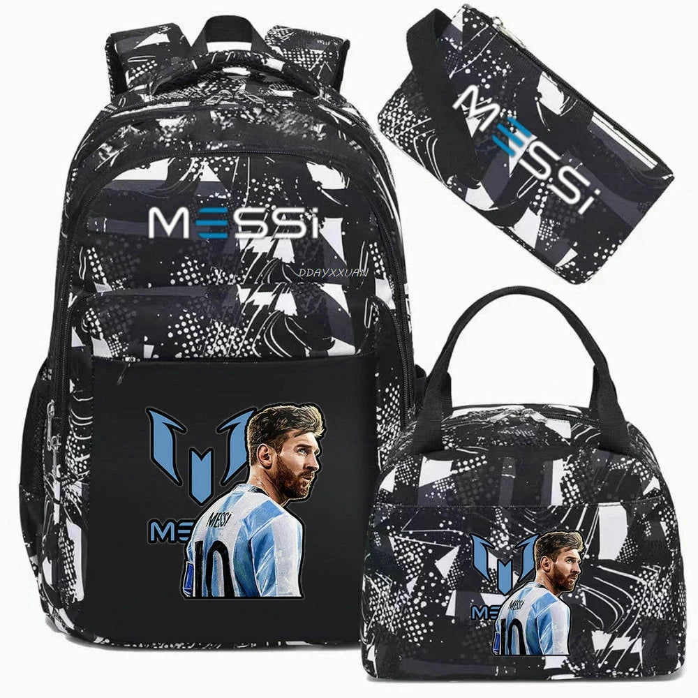 Messi Backpack Teenage Girl Boys Laptop Knapsack Student Backpacks Solid Color Female Male Multi-pocket School Bags Travel Bag