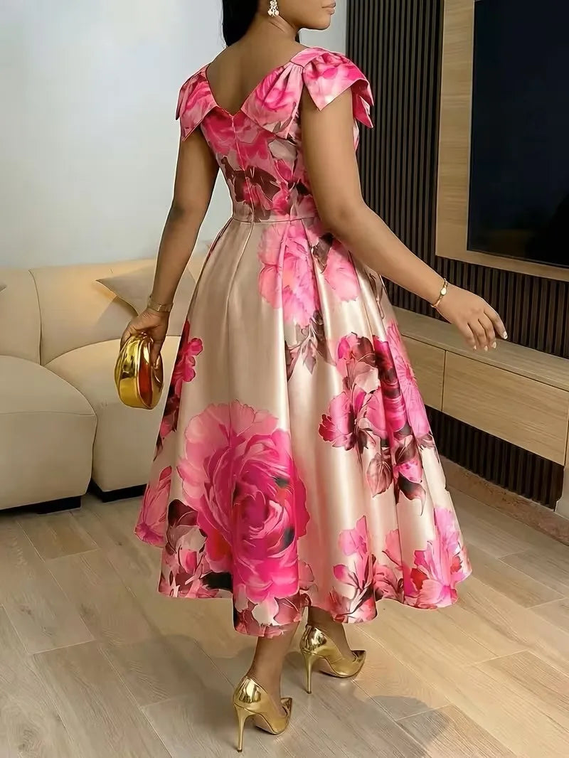 African Dresses for Women Elegant 2026 Dashiki Spring Summer Midi Dress Ladies Traditional African Clothing Ankara Dresses