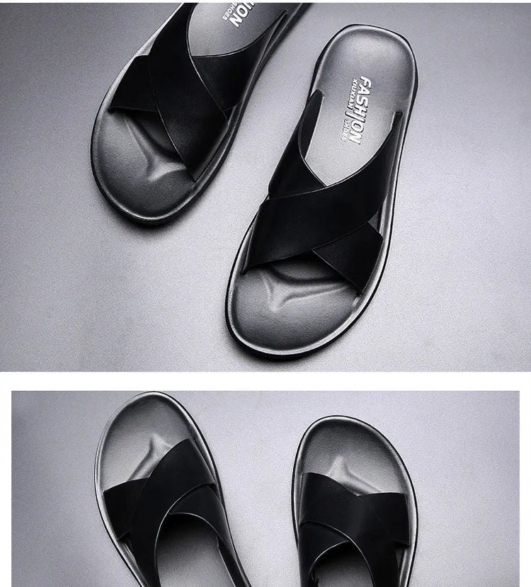 Slippers Men's Summer Outside Cool Slippers Big Size 47 48 Casual Beach Shoes Men Sandals Slippers