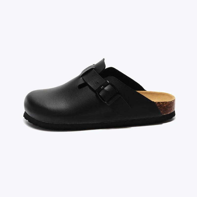 Slippers Buckle 2024 Leather Brand Fashion Unisex Comfortable Outdoor Women Slipper #MT306