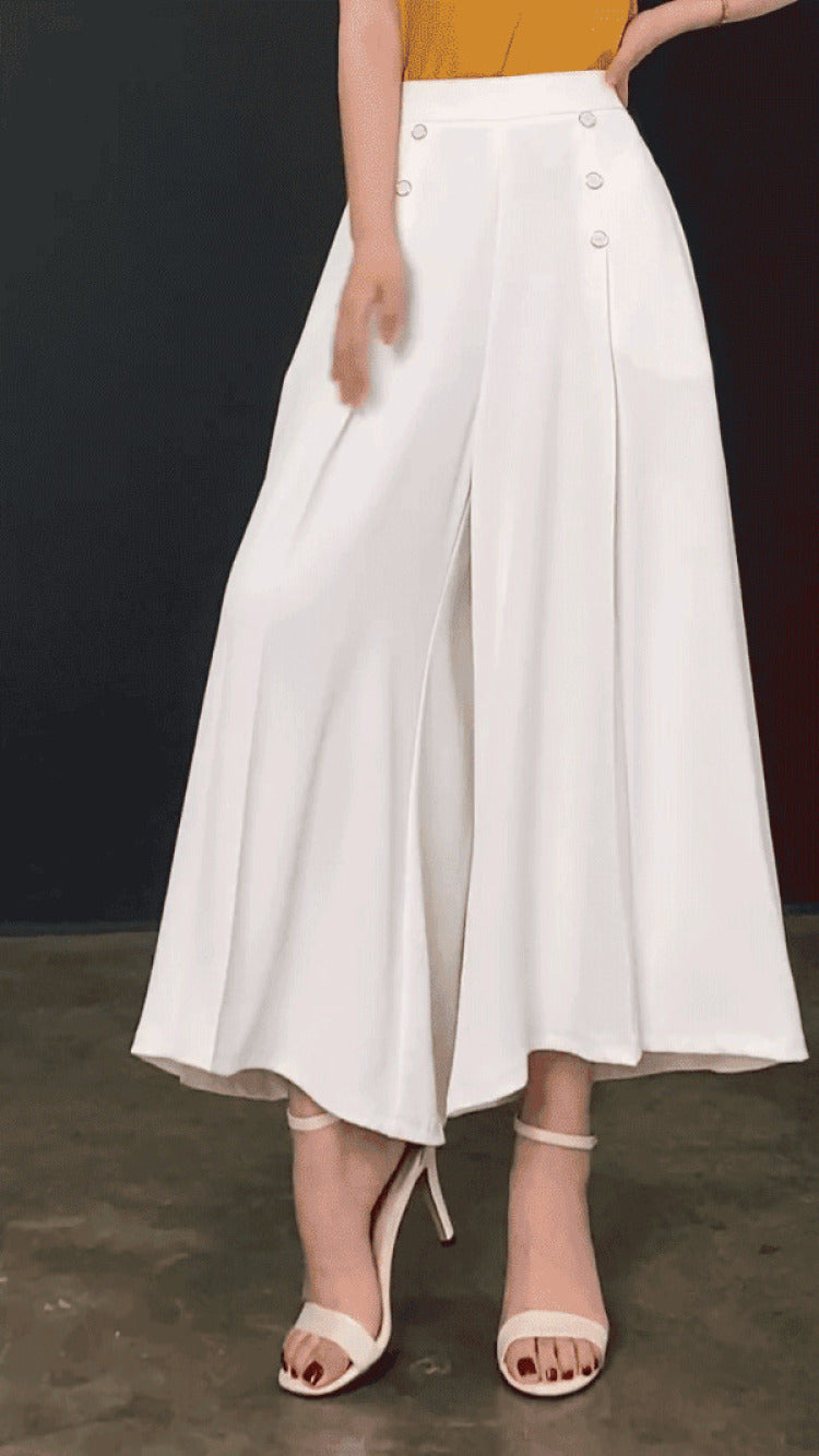 Women's Nine Loose Skirt Pants Draped Wide Leg Pants Spring Cool High Waist Slim Fashion Big Leg Pants Street Lounge Trousers