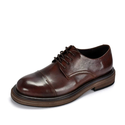 Italian Luxury Mens Shoes Solid Color Genuine Leather Flat Oxford Casual Business Social Shoe Male Sneakers Black Brown
