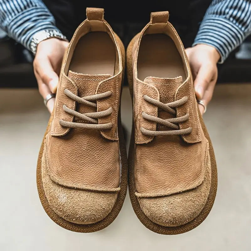 2025 men's shoes autumn new casual shoes wide toe retro low top lace up trend versatile men's shoes