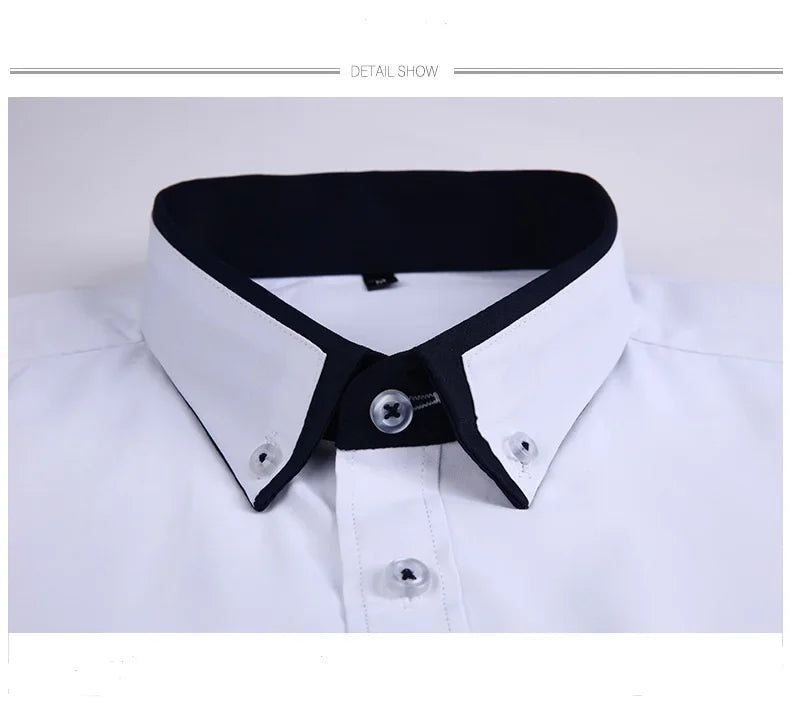 Men's Summer Casual Cotton Long-Sleeved Shirts / Male Slim Fit Spring Lapel Business Men Dress Shirt Tops Brand Clothing