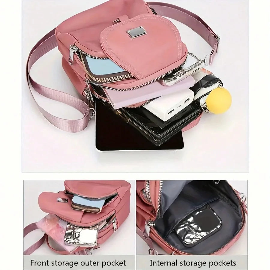 1pc Heart Love Print Shoulder Bag Women's Casual Mini Crossbody Bag Adjustable Good Capacity Small Handbag Girls Crossbody Bag