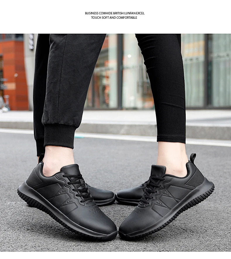 Chef shoes four season soft-sole anti-slip oil-proof waterproof portable kitchen work shoes fashion plus size casual men's shoes