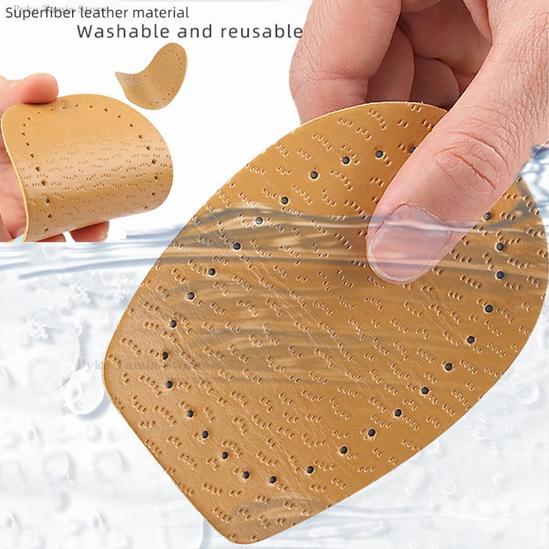 Latex Leather Heel Insoles Pads Thickened Shock-absorbing Foot Soft Cushion Shoes Care Inserts Heel Support Half-size Insoles