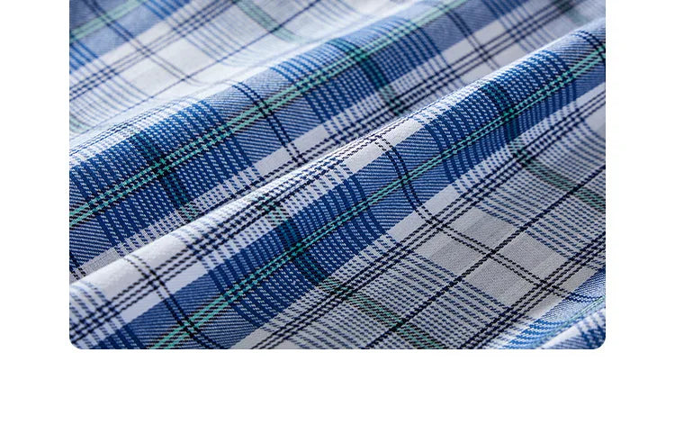 Spring Summer High Quality Pants Men 100% Cotton Sleep Bottoms Male Plus Size Night Trousers Men Casual Loose Plaid Home Pants
