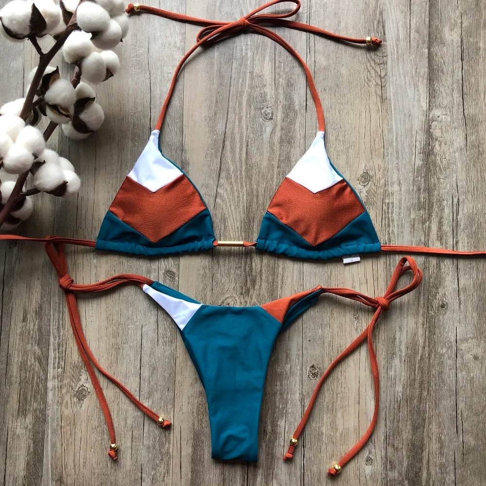 2023 Sexy Bikini Multicolor Swimsuit Women Swimwear Push Up Ribbed Bikini Set Brazilian Bathing Suit Beach Wear Bather Biquini