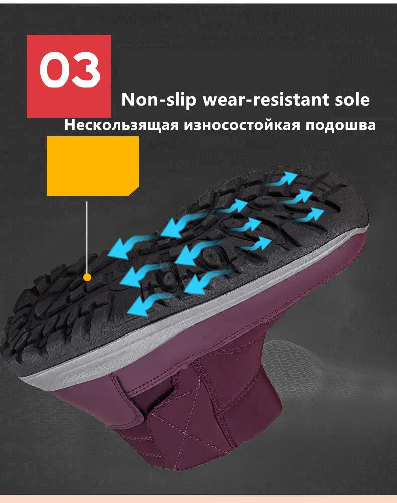 New Winter Men's Boots Snow Boots Thicken Warm Plush Waterproof Non-slip Outdoor Casual Ankle Boots Size 36-46 Men Cotton Shoes
