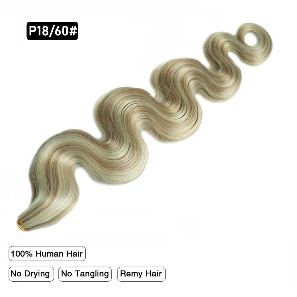 Body Wave Flat Tip Human Hair Extension Highlight Blonde Real Remy Human Fusion Hair Pre Bonded Keratin Hair 1g/S 12-26 Inch