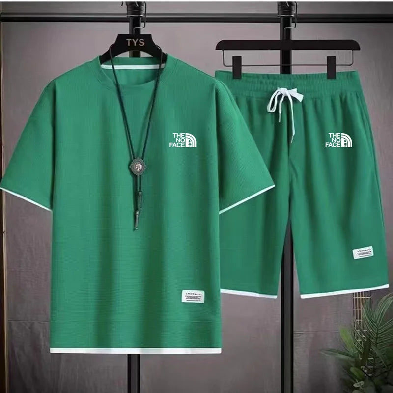 Summer Men's Set Fashionable Sportswear Men's Short Sleeved T-Shirt  Sports Shorts Set Men's Casual Men's Clothing Men's Jogging