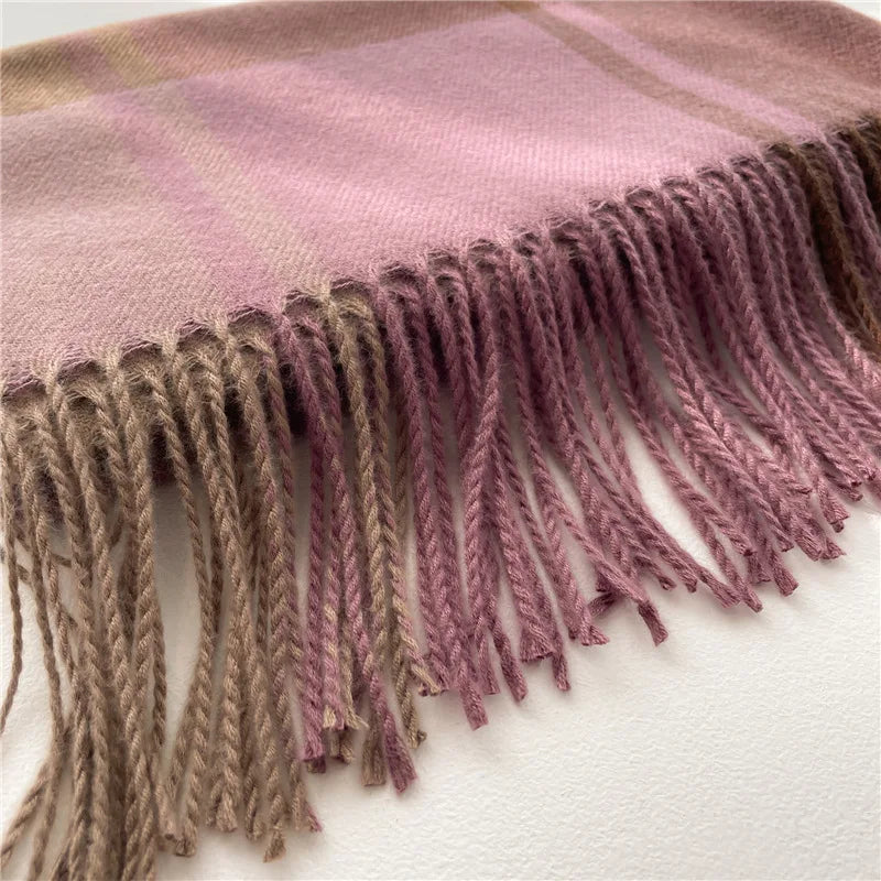 200*65CM New Men Women Autumn Winter Luxury Scarfs Cashmere Feeling Muffler Fall Blanket Classic Plaid Foulard Soft Warm Scarves BAZAARHUBO