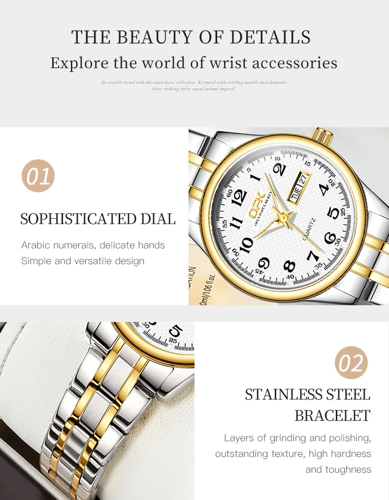 OPK 8110 Classic Quartz Watch Waterproof Watch for Women Stainless steel Luxury Brand Ladies' Watch Reloj Mujer