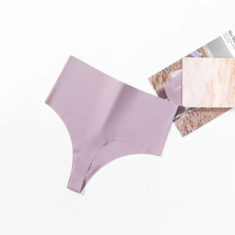 BZEL High Waist Women's Panties Seamless Thongs Silk Satin Plus Size Female Underwear Sexy Lingerie Fashion G-Strings Hot T-Back